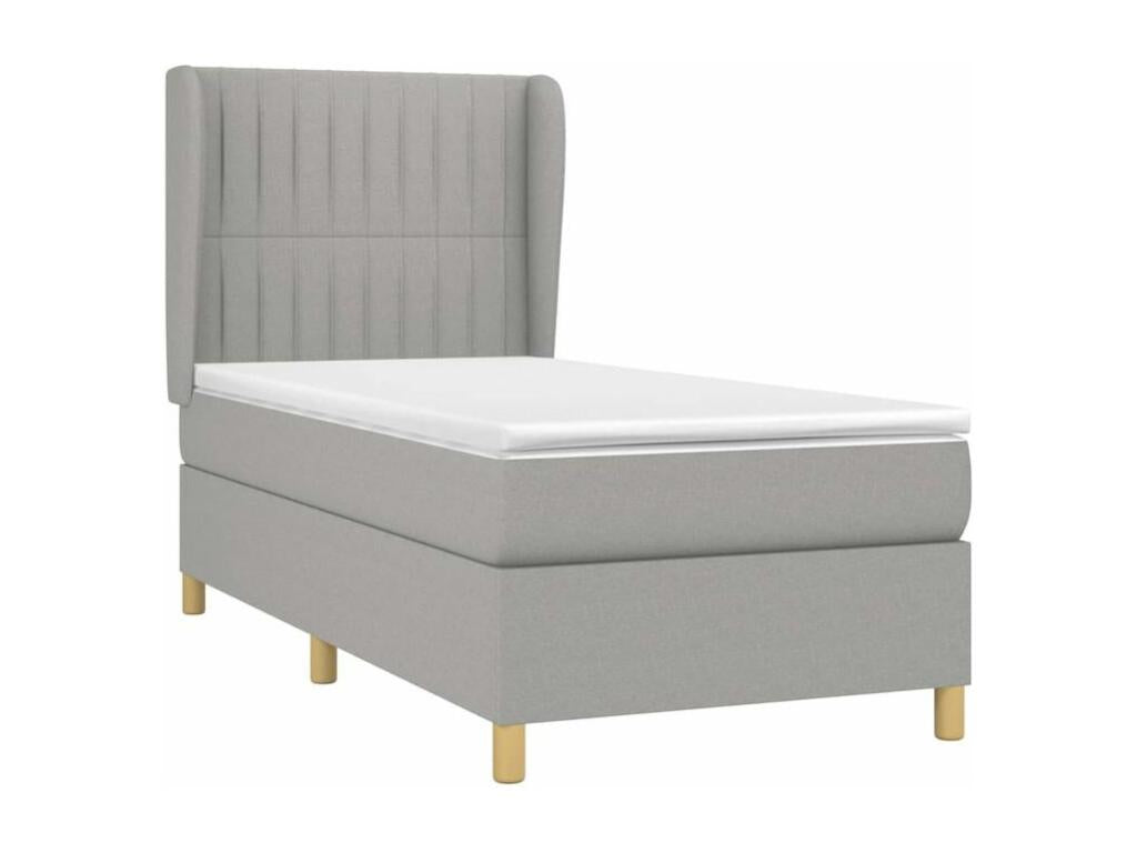 Sommier à Nidchicshop de lit avec matelas Gris clair 100x200 Tissu 95029FIPF