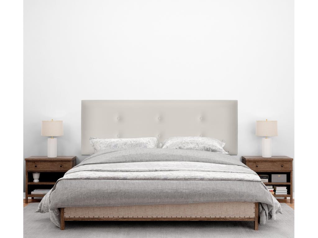Nidchicshop Tête de lit similicuir avec 2 Nidchicshopées de boutons 150x105cm avec pieds Lits 150 - Blanc Osseux 72136IDNX