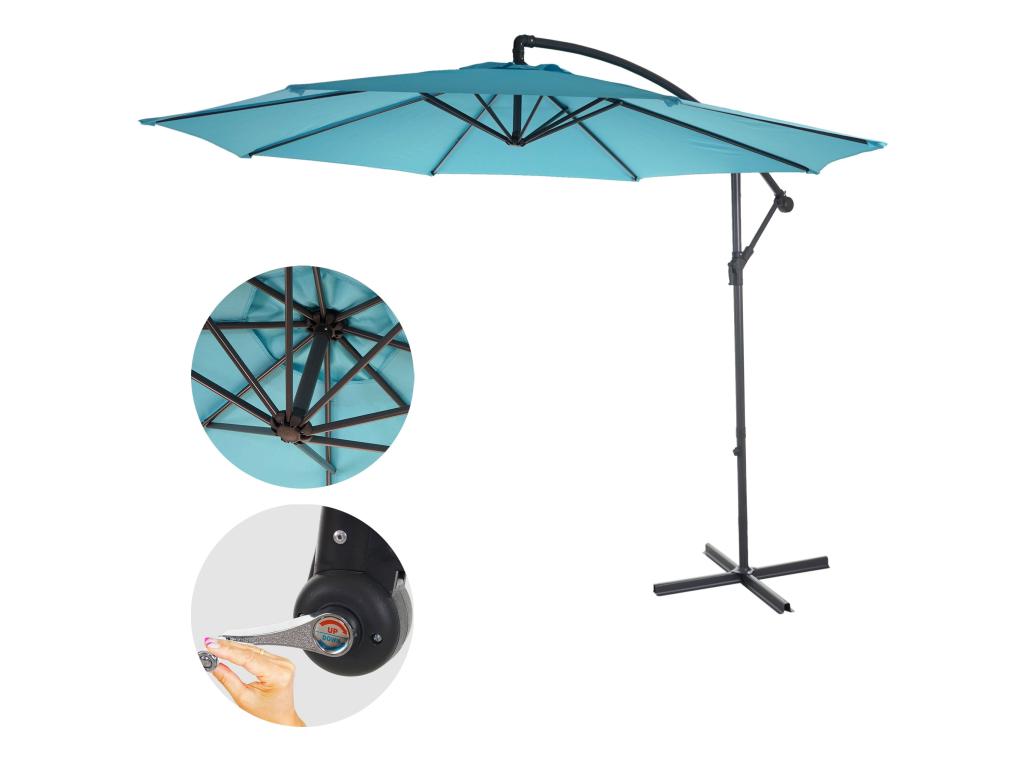 Parasol déporté protection solaire bleue 360x295x255 cm 04 0000949 65669VWXJ