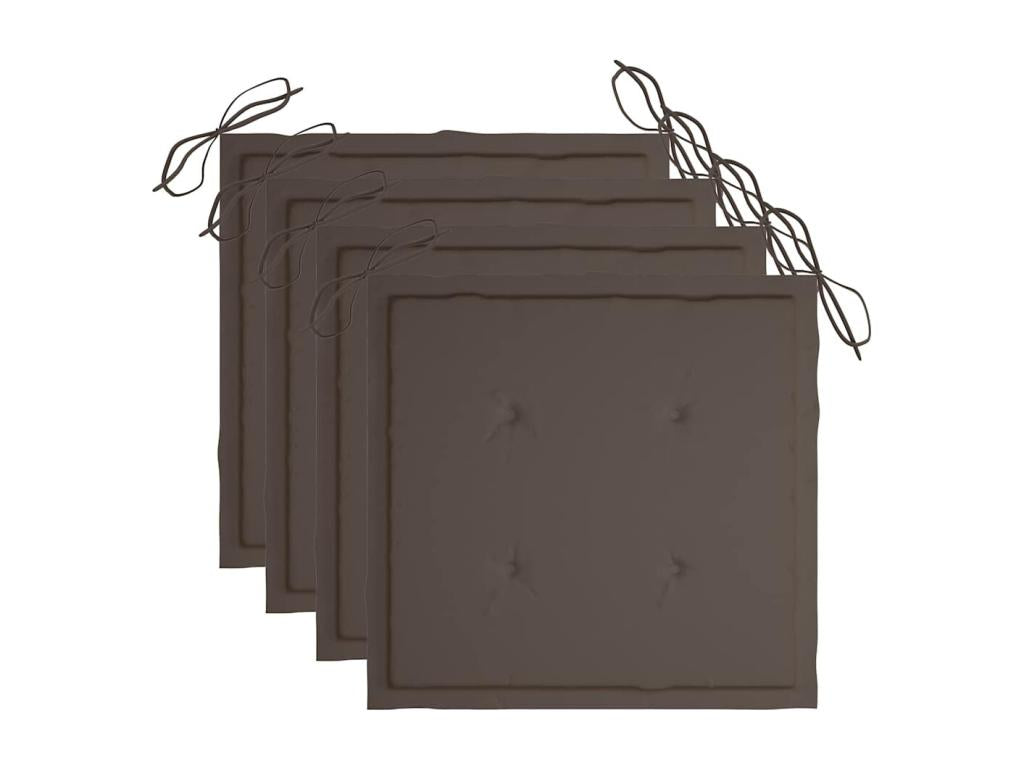 Chaises de jardin et coussins lot de 4 Gris Bois Nidchicshop massif 99093POCB