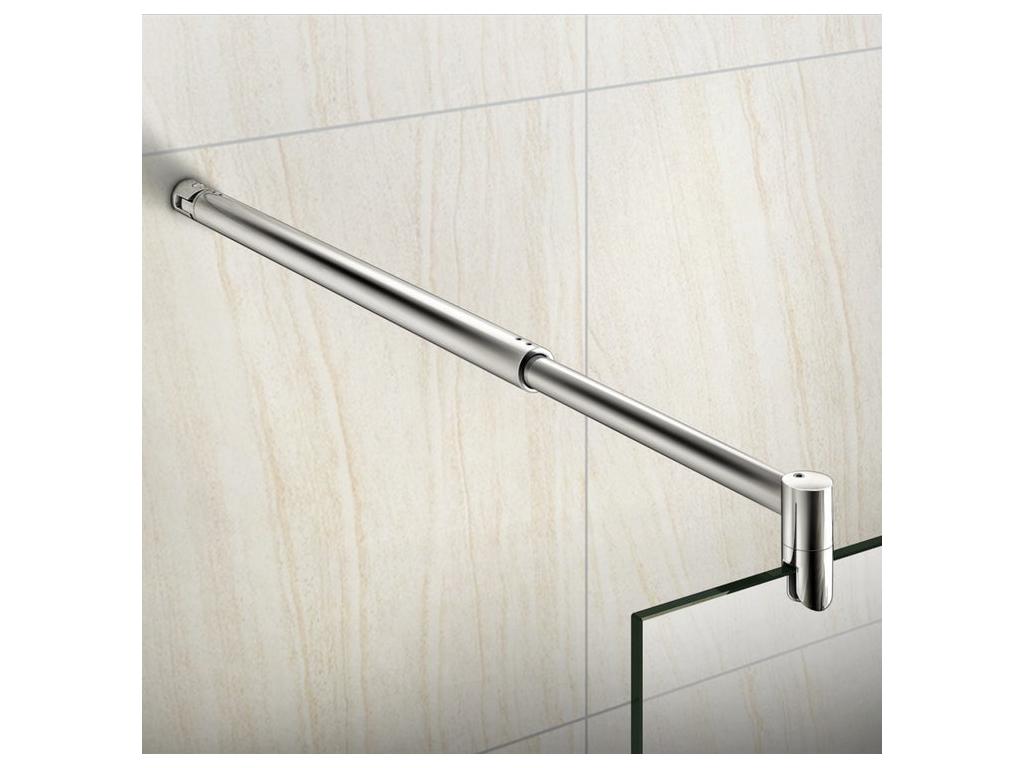 Paroi de douche à l'italienne verre dépoli au centre 90 30x200cm avec retour pivotant avec barre de fixation 70-120cm en cylindre 74078NTDL