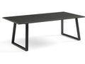 Table basse 120x60 cm céramique gris foncé pieds luge - Calmetop 02 73612GSPC