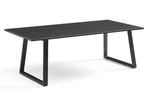 Table basse 120x60 cm céramique gris foncé pieds luge - Calmetop 02 73612GSPC