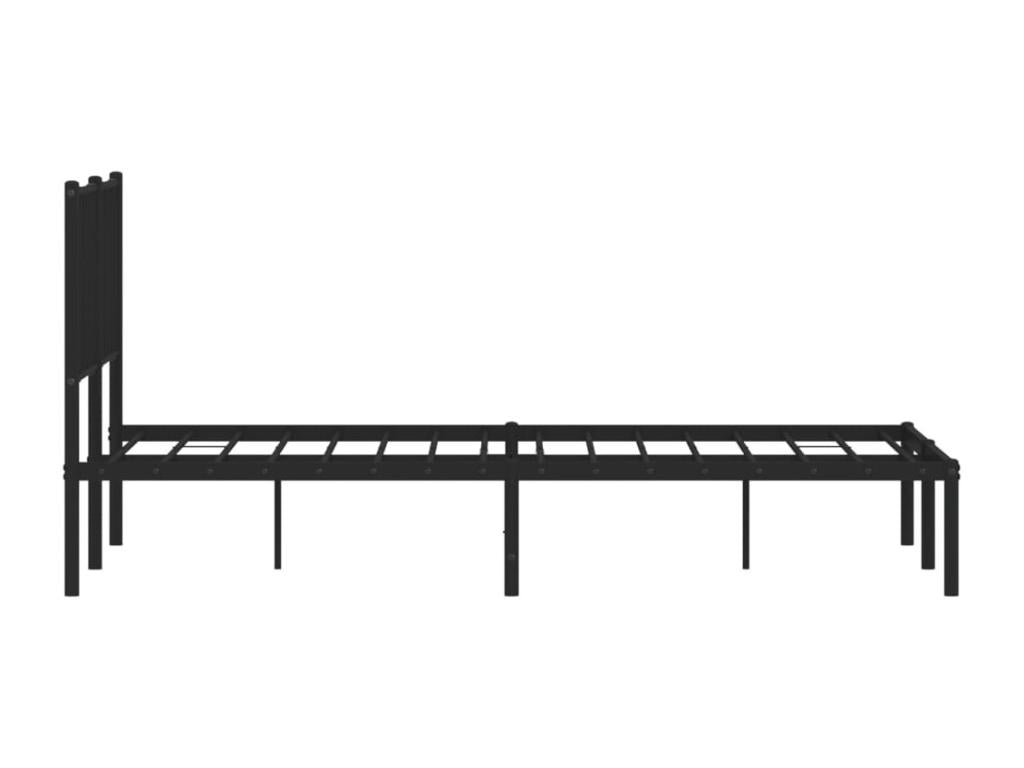Cadre de lit métal sans matelas avec tête de lit noir 140x190cm 53861FEVQ