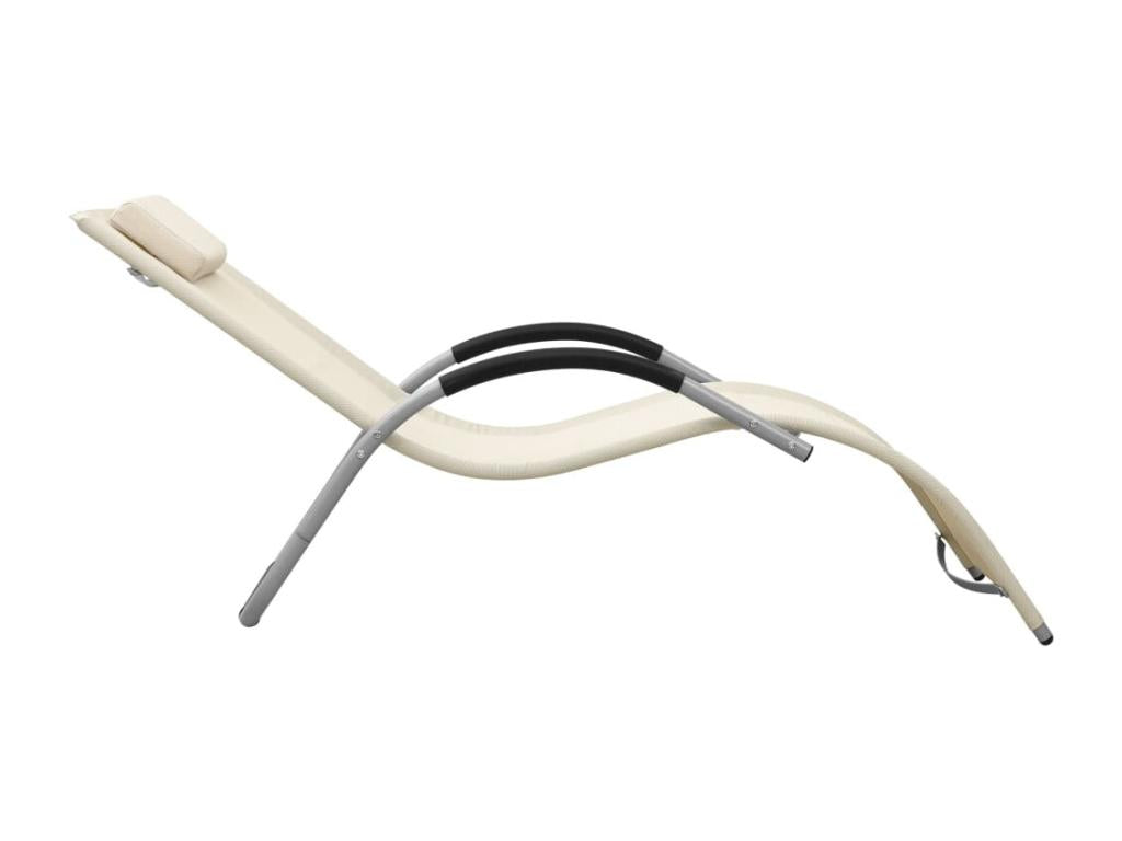 Chaises longues Calmetop lot de 2 crème et gris 78197SOKR