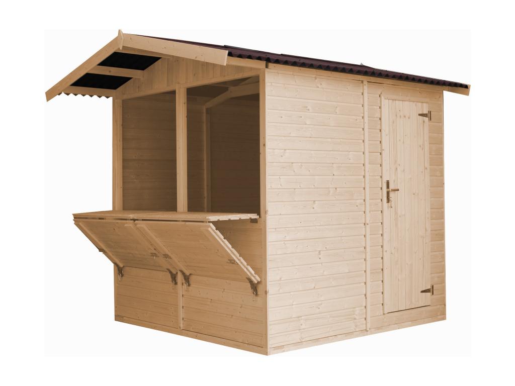 Nidchicshop M149 Maison de jardin en bois Étal de marché en bois H232x253x263 cm/4 m2 34543COZX