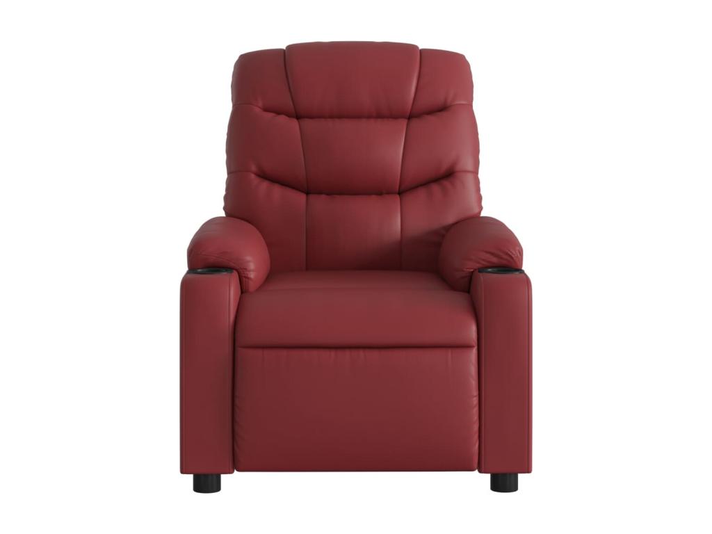 Fauteuil massant inclinable Rouge bordeaux Similicuir 11757OJHV