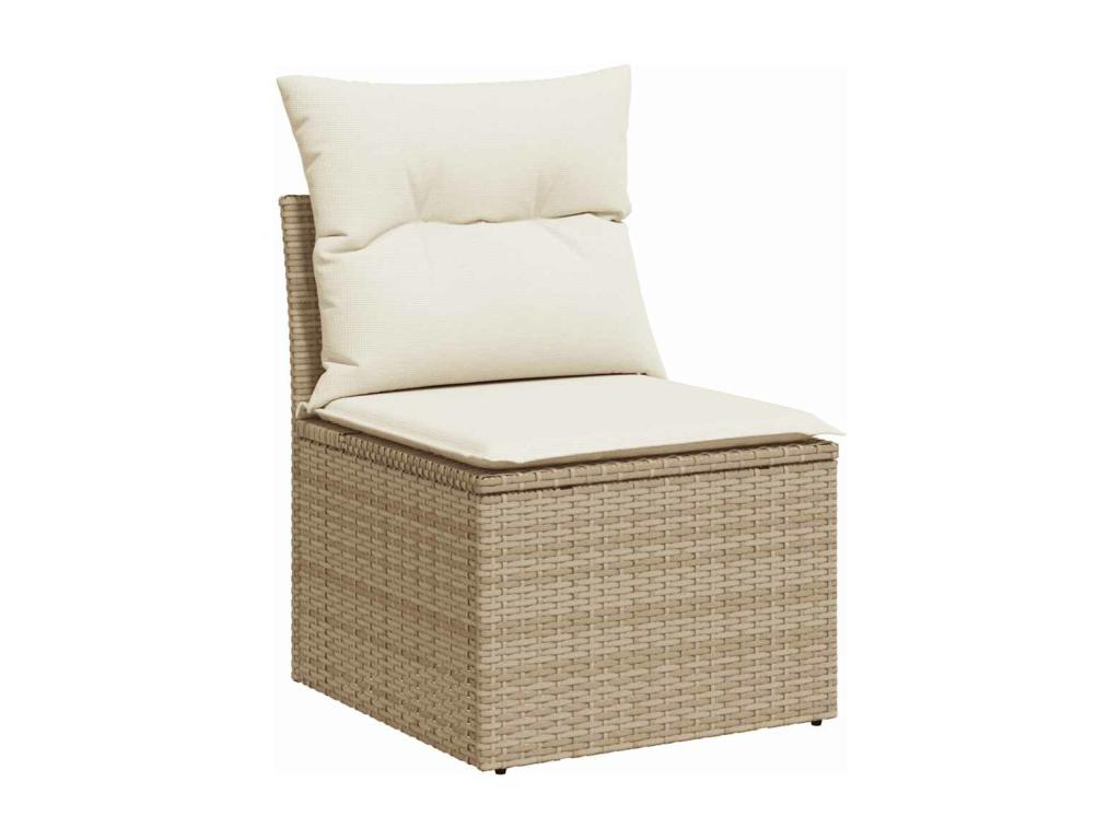 Salon de jardin avec coussins 6 pcs beige résine tressée 37895TQMB