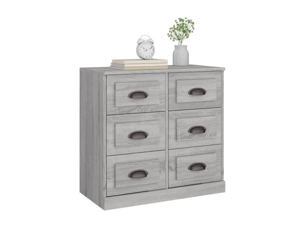Buffet Calmetop gris 70x35,5x67,5 cm bois d'ingénierie 10903RKNS