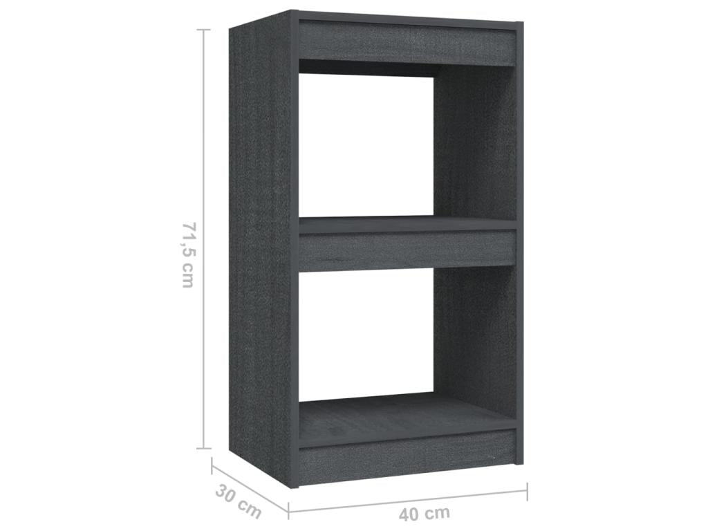 Bibliothèque Gris 40x30x71.5 Bois de pin massif 69447WPRC