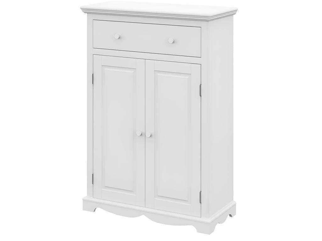 Buffet Nidchicshop Blanc 2 Portes 1 Tiroir 2 Tablettes 94x134x42 cm 79729POMI