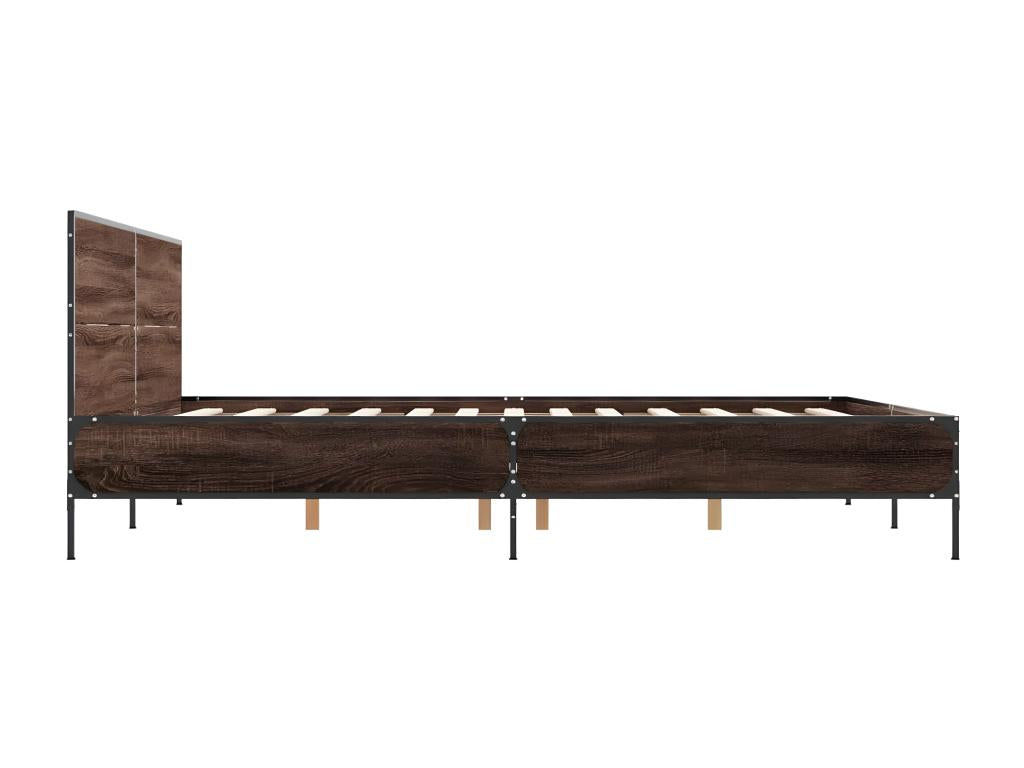 Cadre de lit sans matelas chêne marron 140x200 cm 67091BOVI