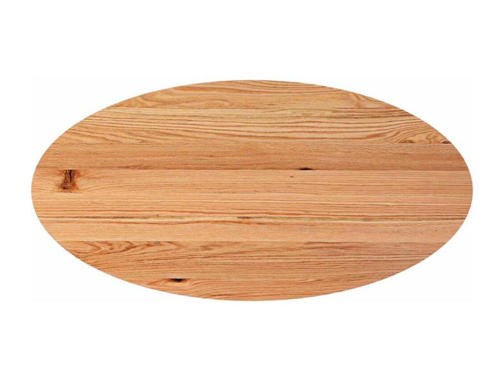 Table à manger marron clair bois de chêne massif ovale 28484WZRD