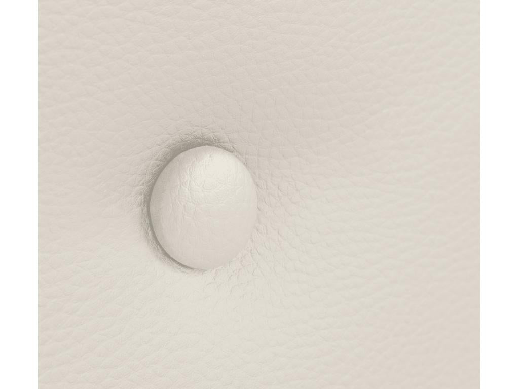 Nidchicshop Tête de lit similicuir avec 2 Nidchicshopées de boutons 150x105cm avec pieds Lits 150 - Blanc Osseux 72136IDNX