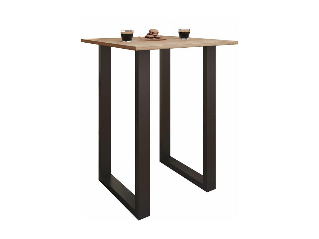 Nidchicshop Premium bois alu table de bar table haute table de bistrot table de bar Nidchicshop 80x50 cm noir / chêne Nidchicshop 57074OLJS