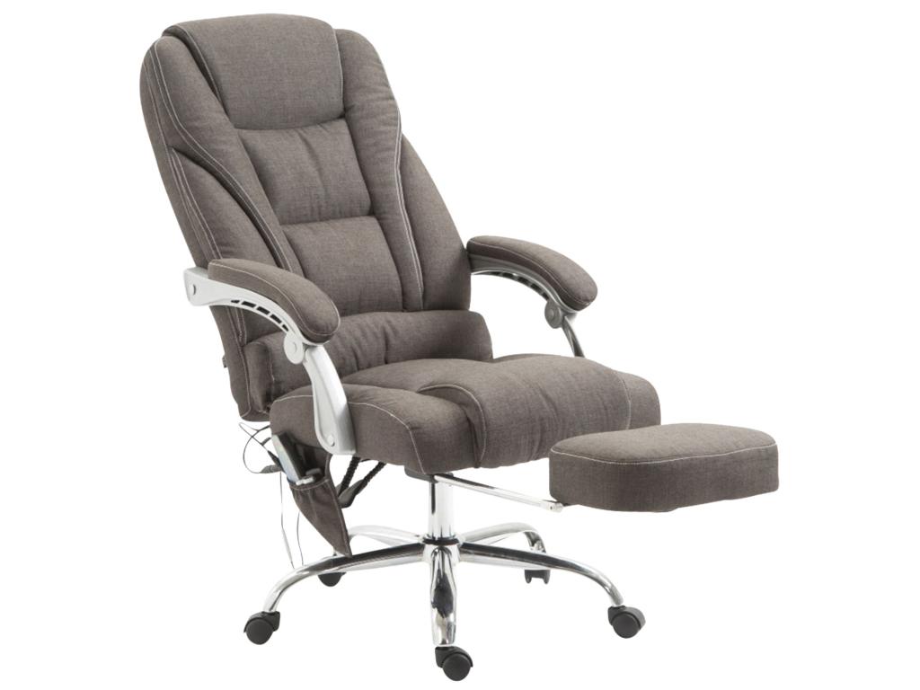 Chaise de bureau - Tissu / Métal chromé - Gris foncé - Calmetop 44878RUVD