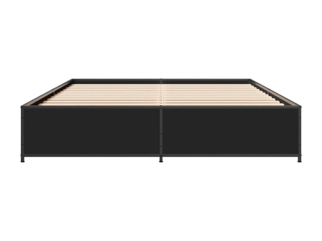 Cadre de lit noir 120x190 cm bois d'ingénierie et métal 06774YGTA