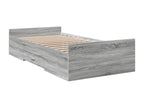 Cadre de lit et tiroirs Calmetop gris 75x190cm bois d'ingénierie 79290DXOA