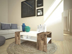 Table basse Calmetop Table basse Porte-revues Made in Italy 110x60h40 cm Blanc brillant et Érable 89981ZZWC