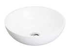 Vasque de salle de bain ronde en surface solide - 40 cm - Blanc - Calmetop 47290GKNW