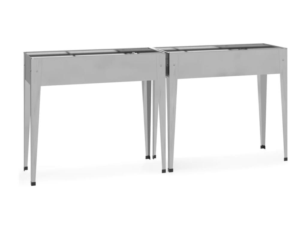 Jardinières 2 pièces Acier galvanisé 07436ZQSM