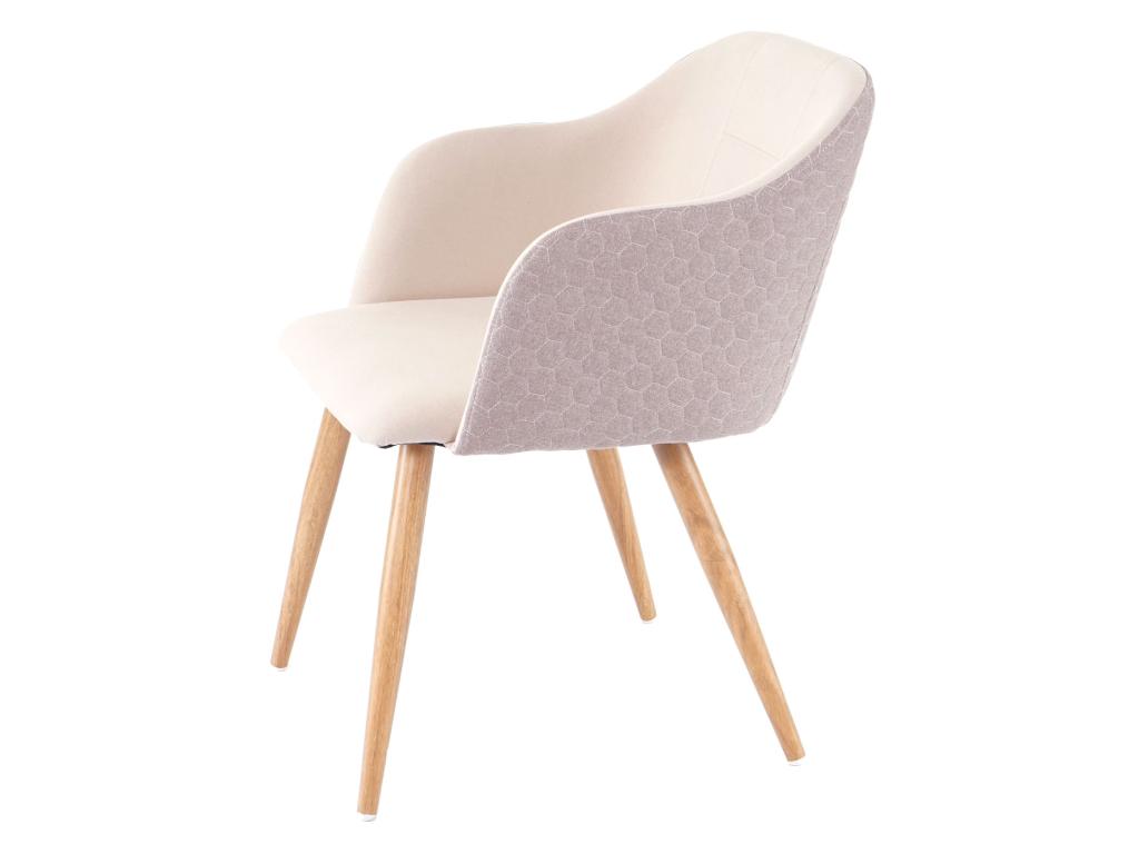 6x chaise de séjour/salle à manger Nidchicshop-D71 design rétro accoudoirs tissu - couleur crème-beige 41739LGQJ