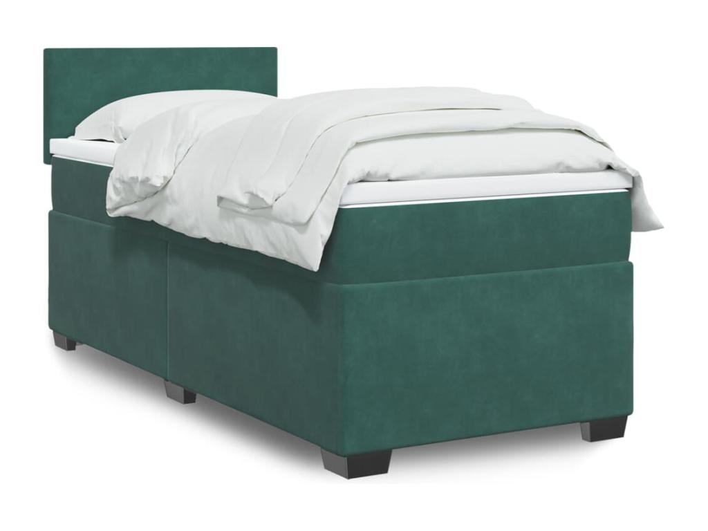 Sommier à Nidchicshop de lit avec matelas Vert foncé 90x190 cm 58581SQHS
