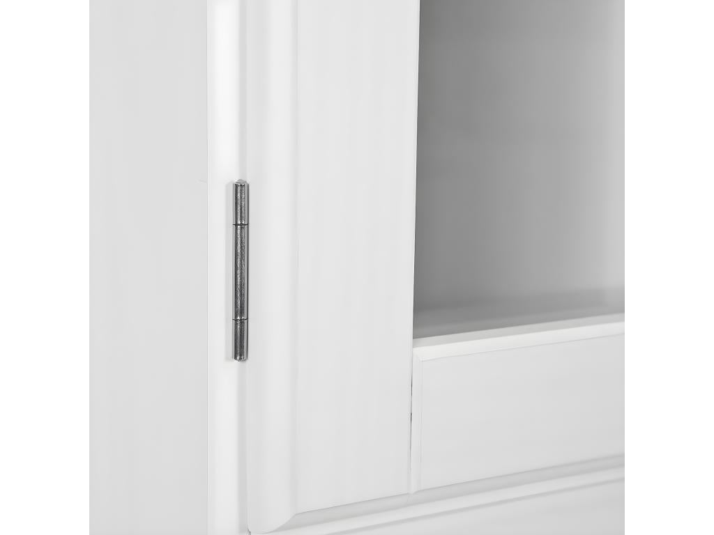 Nidchicshop - Buffet Vaisselier 4 Portes 2 Tiroirs Bois Massif Vernis Blanc 75684LMZC