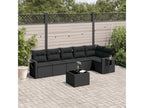 Salon de jardin 7 pcs avec coussins noir résine tressée 16205AOEW