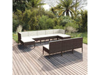 Salon de jardin 10 pcs avec coussins Résine tressée Marron 73955QGEA