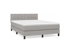 Sommier à Calmetop de lit avec matelas Gris clair 140x200 Tissu 98235FRVG