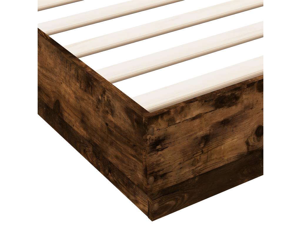 Cadre de lit sans matelas chêne fumé 200x200 cm 31092VJPI