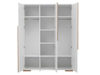 Armoire 3 portes Calmetop Blanc et bois 49381CSKT