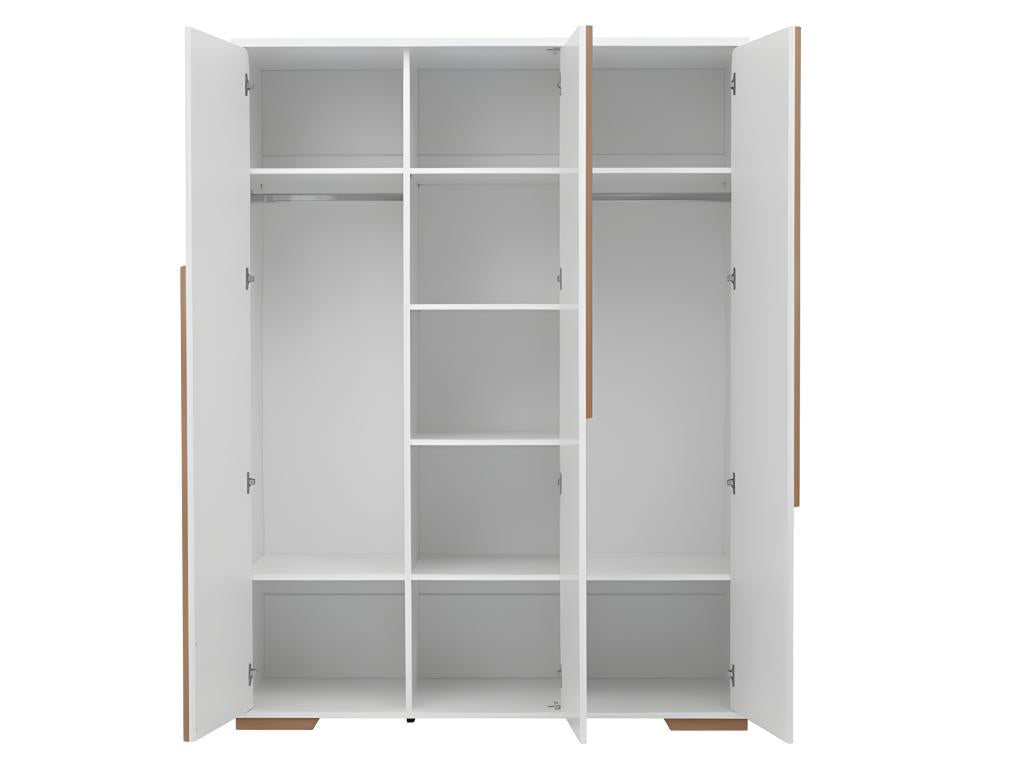 Armoire 3 portes Calmetop Blanc et bois 49381CSKT