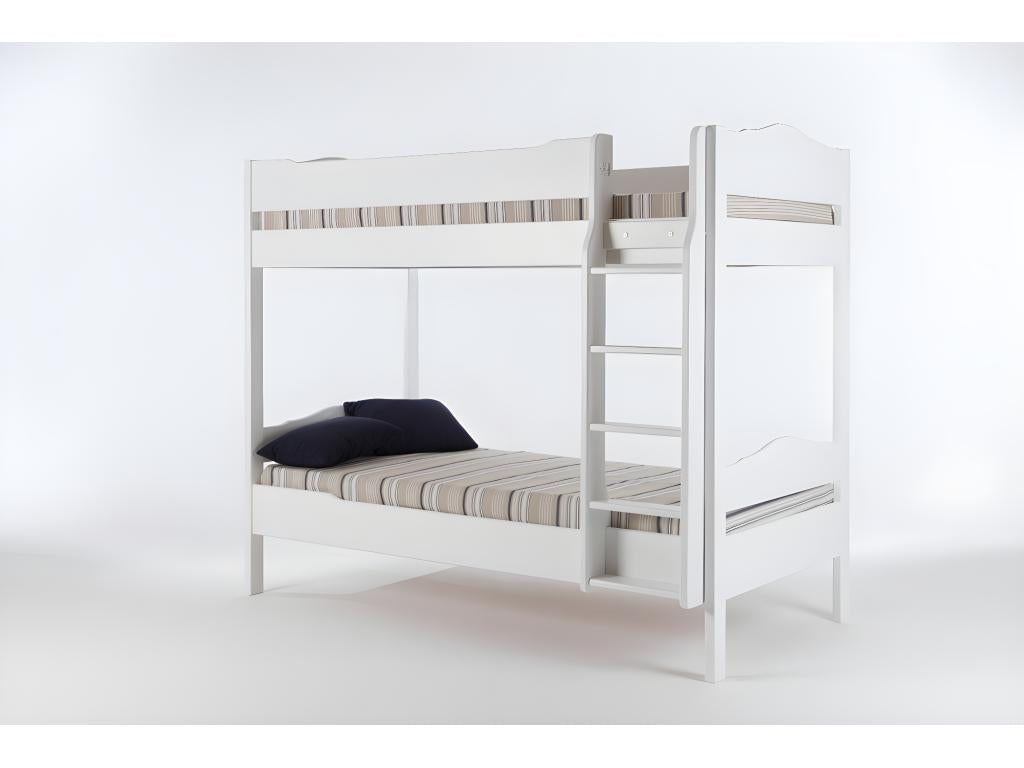 lit superposé avec barrière de sécurité Nidchicshop - blanc uni 56483FHUV