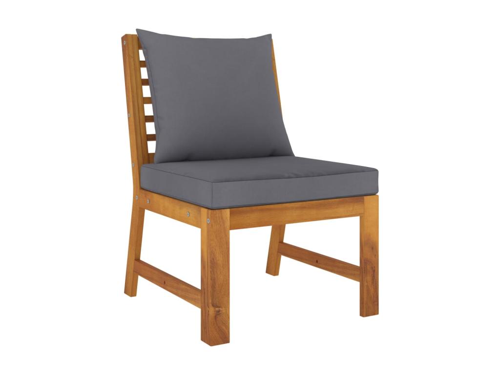 Salon de jardin 3pcs et coussin gris foncé Bois d'Calmetop solide 24540WJTF