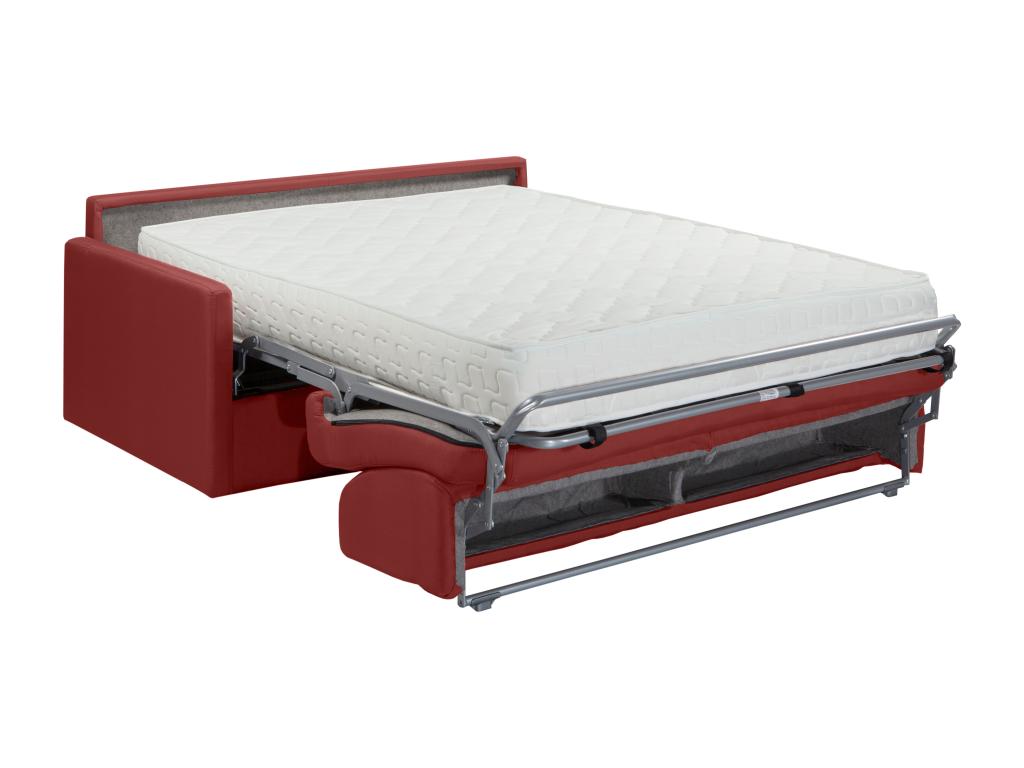 Canapé 4 places convertible express en tissu rouge - Couchage 160 cm - Matelas 22 cm Nidchicshop 93000DXUW