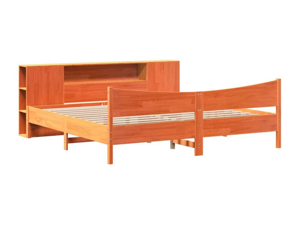 Cadre de lit sans matelas cire marron 180x200cm bois pin massif 43503NLYX