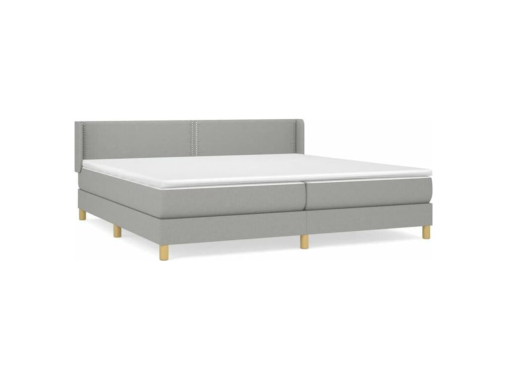 Sommier à Nidchicshop de lit avec matelas Gris clair 200x200 Tissu 39683GUGI