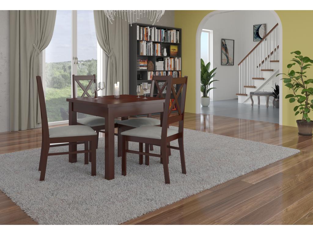 Chaise bois Noyer foncé et tissu au choix Nidchicshop 27104 37813AJDN