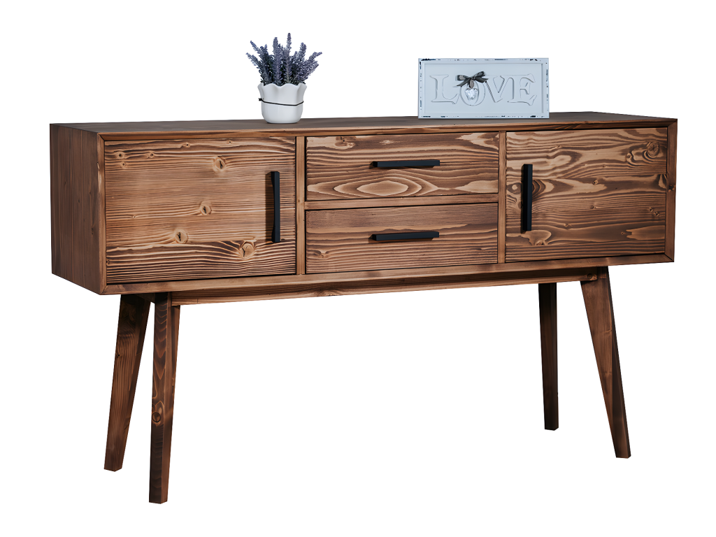 Console 2 portes 2 tiroirs Nostalgie - Bois 76191GNIB