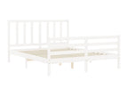 Cadre de lit avec tête de lit blanc 160x200 cm bois massif 76105POZH