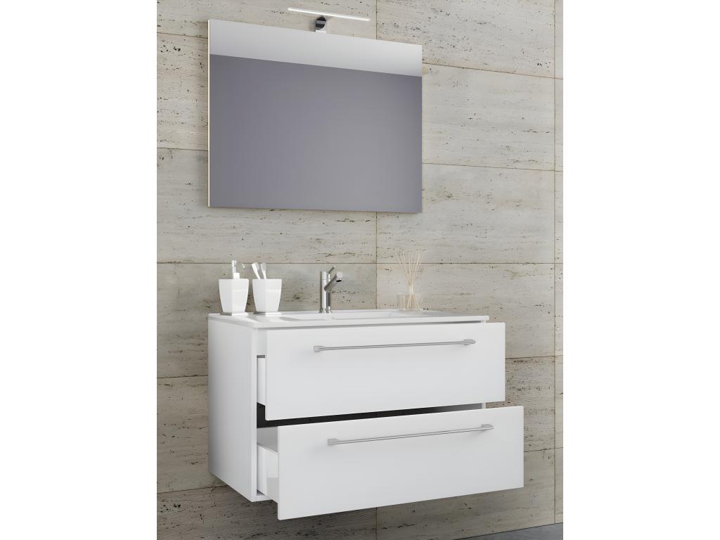 Artvivrestore 3-pièces lavabo meuble de salle de bains ensemble lavabo Artvivrestore tiroir SP 80 - blanc 65377XWJC