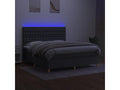 Sommier à Nidchicshop de lit et matelas et LED Gris foncé 180x200 cm 86032LIAX
