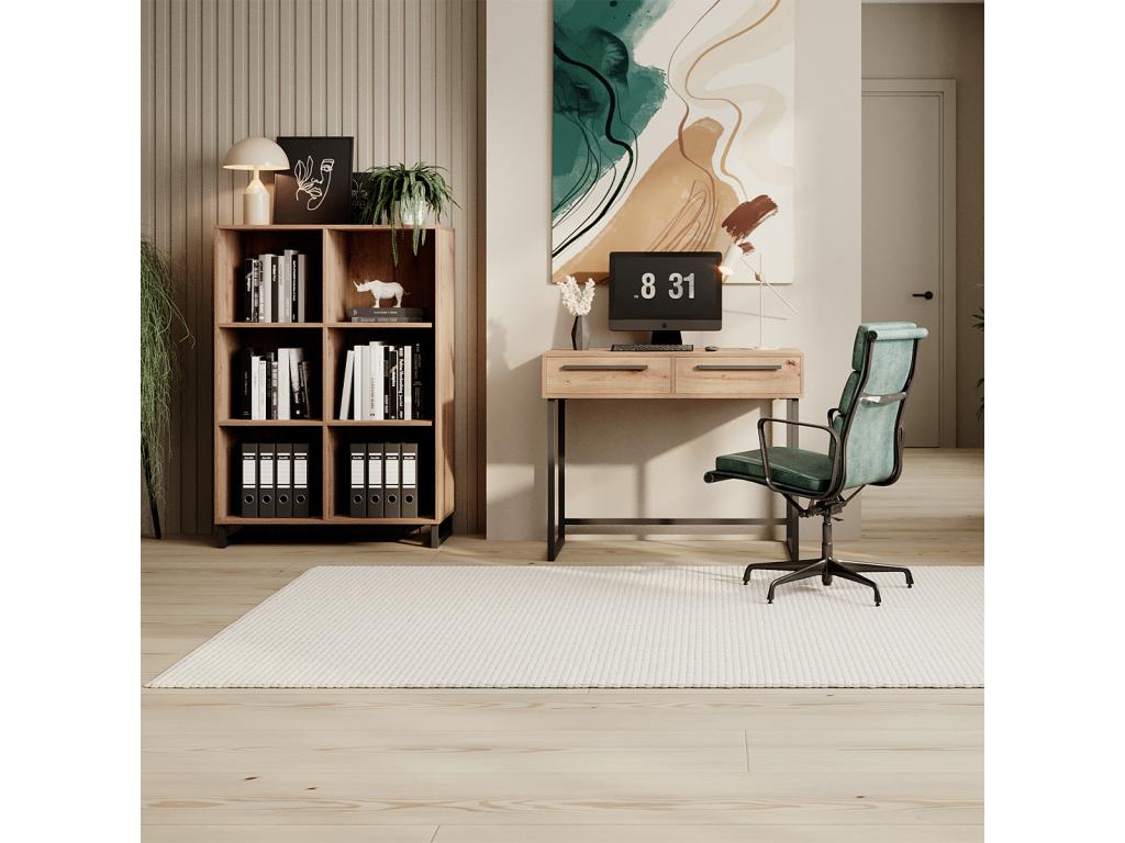 Bureau 2 tiroirs Nidchicshop Bois et Noir 80859WTXU