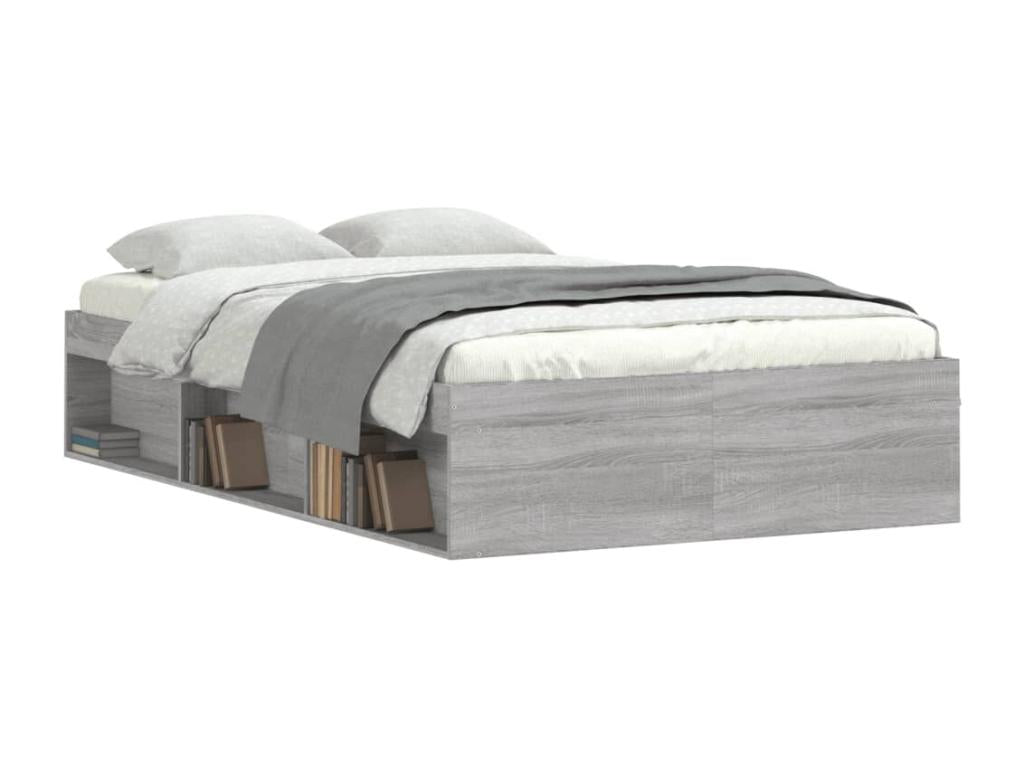 Cadre de lit Calmetop gris 120x190 cm petit double 53510CRYP