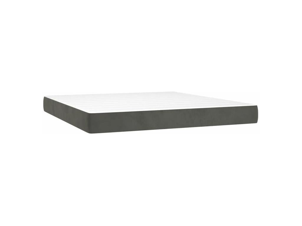 Sommier à Calmetop de lit matelas et LED Gris foncé 180x200 17968ZNBT