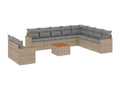 Salon de jardin 11 pcs avec coussins beige résine tressée 88521ZSTN