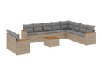Salon de jardin 11 pcs avec coussins beige résine tressée 88521ZSTN