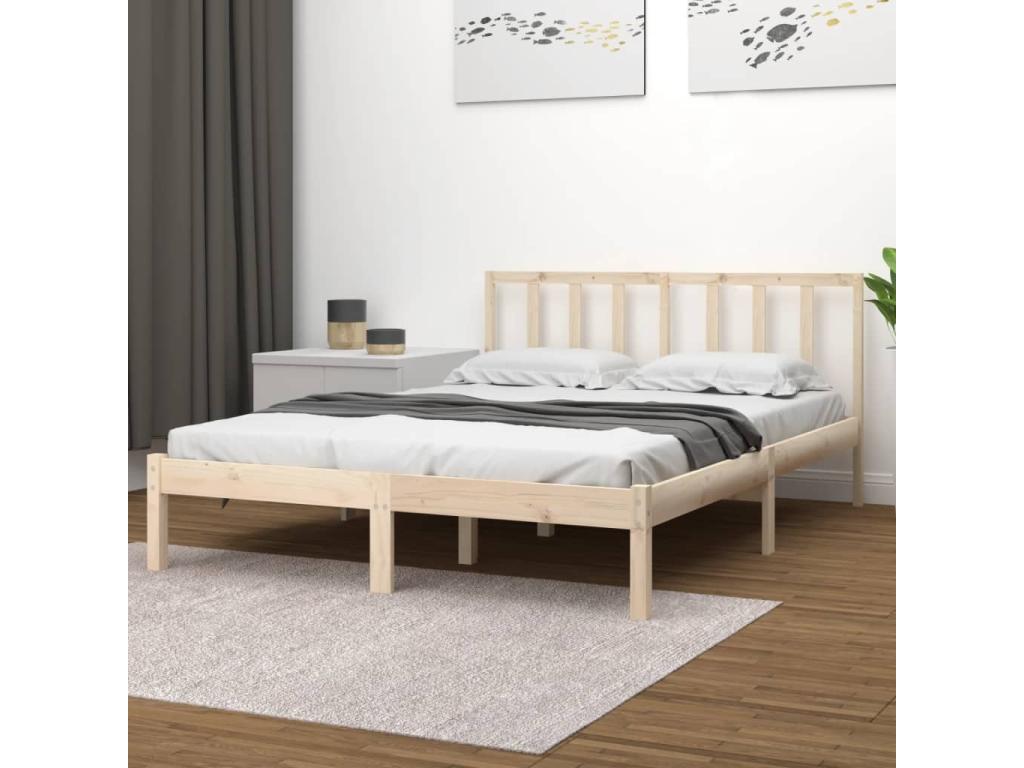 Cadre de lit sans matelas bois de pin massif 120x190 cm 28327AHWE